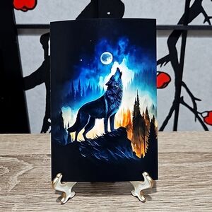 Wolf Howling at the Moon 4x6 Art Print